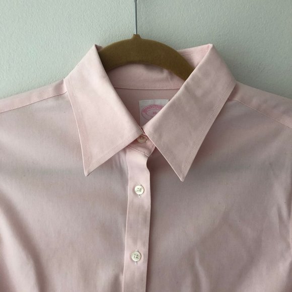 Brooks Brothers Button Down Stretch Pink Shirt 10 - Picture 2 of 5